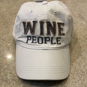 White 'Wine People' Baseball Cap